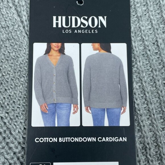 Hudson Los Angeles XL Gray Cotton Buttondown Cardigan Sweater NWT 6638 - Picture 1 of 8